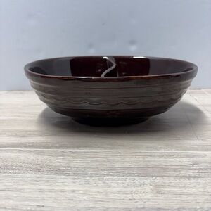 Vintage Marcrest Stoneware Daisy Dot Divided Serving Dish Brown